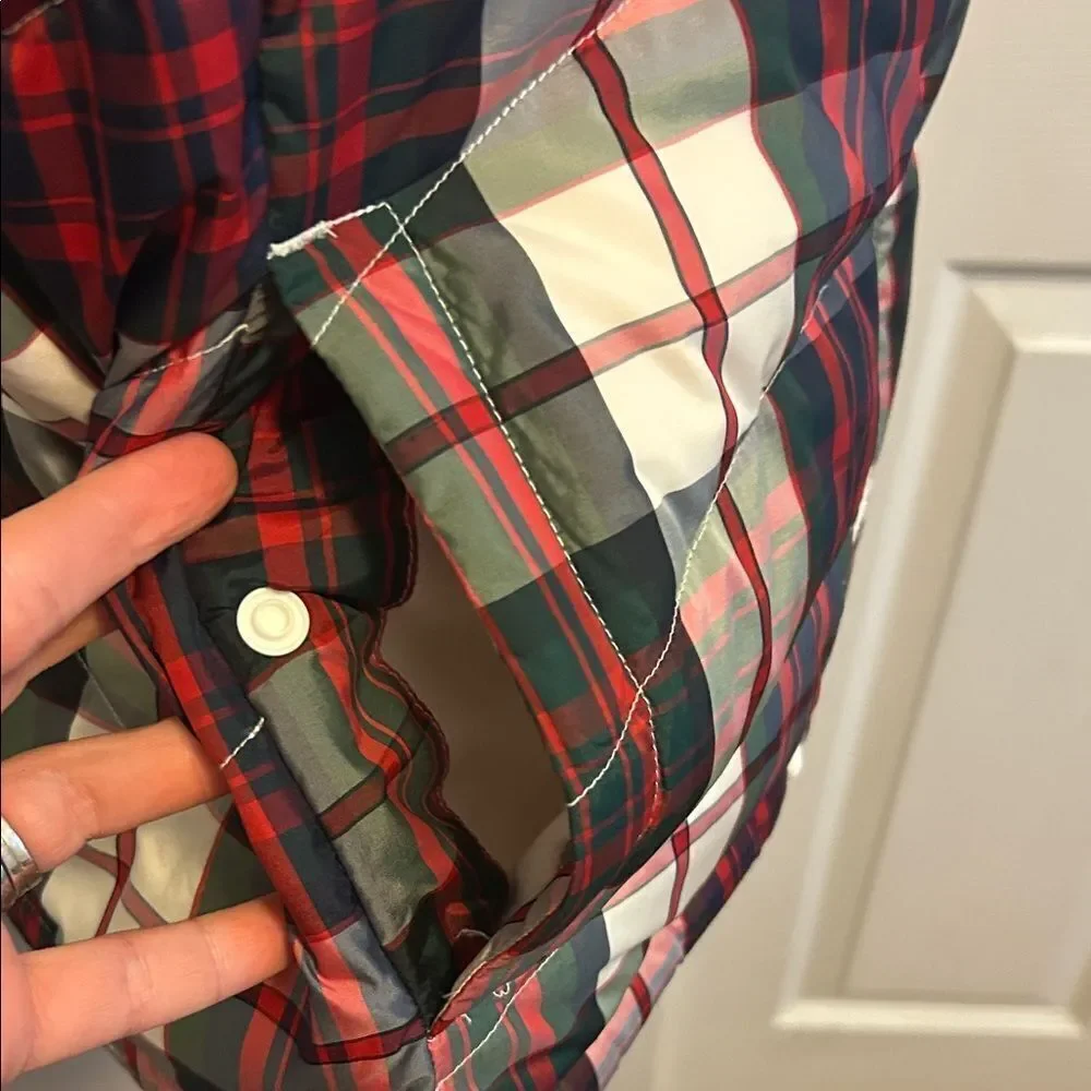 Lands' End Multicolor Plaid Vest M/P 10-12 E - Picture 4 of 6